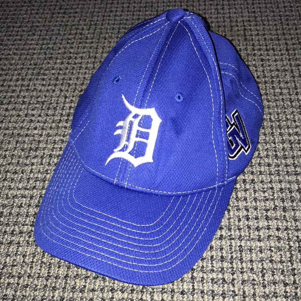 Detroit Tigers GVSU MLB Royal Blue Baseball Cap with White 'D' Logo